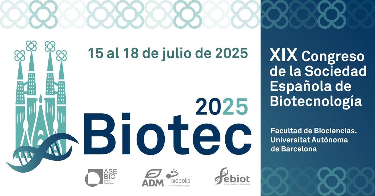‼️ RECORDATORIO: Fecha límite para presentar propuestas de comunicaciones orales al XIX Congreso de la Sociedad Española de Biotecnología – #Biotec2025 ➡️ 15 MAYO
Más información 👉 buff.ly/95qEP8V