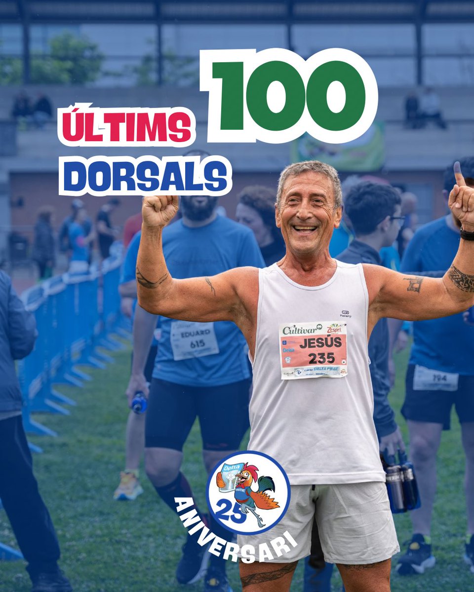 ÚLTIMS DORSALS! 💥

Inscriu-te ja i no et quedis sense!😝

Inscripcions al nostre web cursadeltaprat.org

#elprat #cursadeltaprat25 #5kmrunning #10kmrunning #run