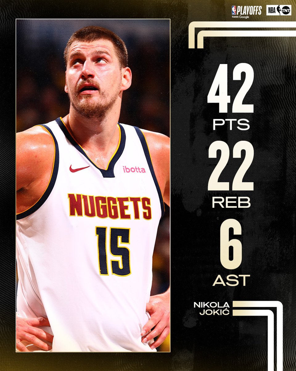 Greatness from the Joker tonight in Game 1 🃏

40-20 and orchestrator to the <a href="/nuggets/">Denver Nuggets</a>' 4Q comeback 👏