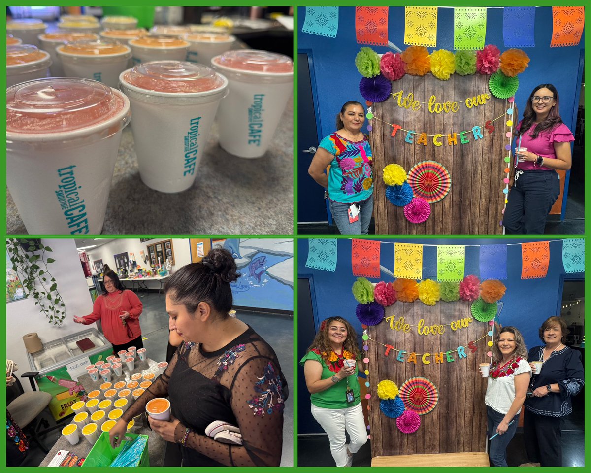 Jennifer Ellis-Martinez (@vistadelsol_esa) on Twitter photo Kicking Off Teacher Appreciation Week on Cinco de Mayo! 🇲🇽
We had an amazing start to Teacher Appreciation Week as we celebrated on Cinco de Mayo with pan dulce and special invitations for lunch!
A huge THANK YOU to <a href="/CoachFarmer_VDS/">Justine Farmer</a> for reaching out to Tropical Smoothie Kicking Off Teacher Appreciation Week on Cinco de Mayo! 🇲🇽
We had an amazing start to Teacher Appreciation Week as we celebrated on Cinco de Mayo with pan dulce and special invitations for lunch!
A huge THANK YOU to <a href="/CoachFarmer_VDS/">Justine Farmer</a> for reaching out to Tropical Smoothie