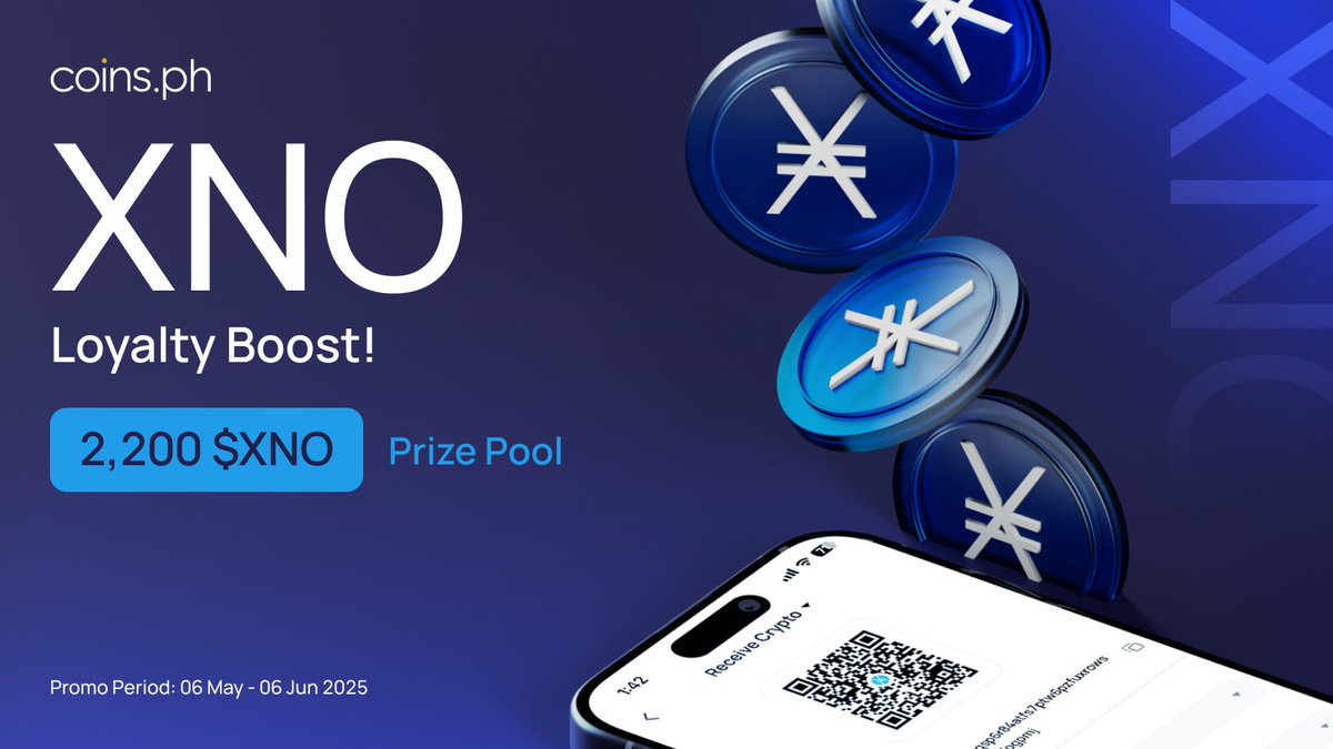 Win up to 10 $XNO (₱489) in Loyalty Rewards!

Grab a slice of the 2,200 $XNO (₱107K+) prize pool by depositing $XNO on-chain into your Coins.ph wallet.

🚀 The more you deposit on-chain, the bigger the rewards!

🔗 Full details: bit.ly/XNOLoyaltyBoost

#CoinsPH