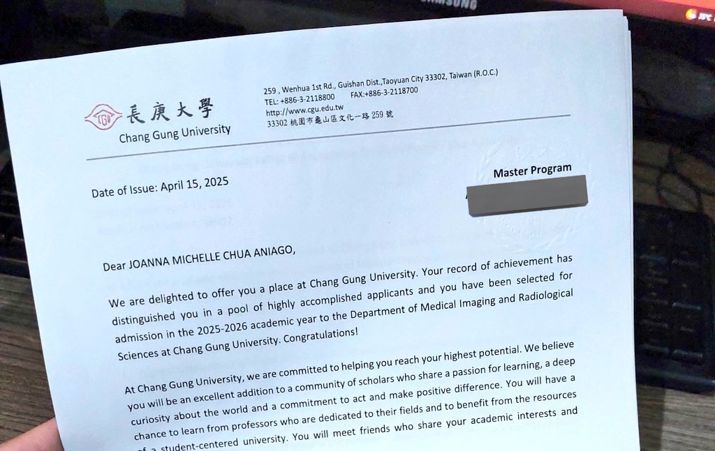 It's been a while since I last posted anything here. But I want to share the news that after several attempts to apply for a graduate program related to radiopharmaceutical research, finally I got accepted in one -- CGU MIRS in Taiwan. 🥹