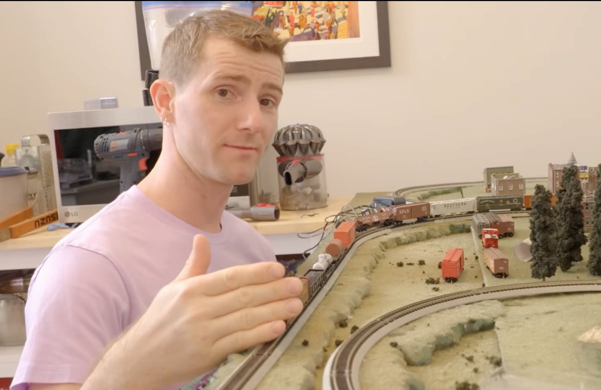 iamnottomgreen's tweet image. Face of a guy who&apos;s buying a REAL train next year. #aprilfools #ltt @LinusTech @JamiePilkey