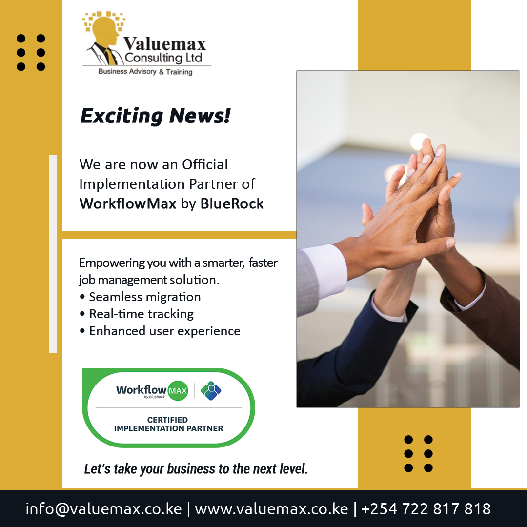 Valuemaxnairobi's tweet image. Valuemax Consulting Ltd is now an Official Implementation Partner of WorkflowMax —the next generation of job and project management software.
Ready to experience the future of job management?
📩 Contact us today to learn more!
#Valuemax #WorkflowMax #Collaborate