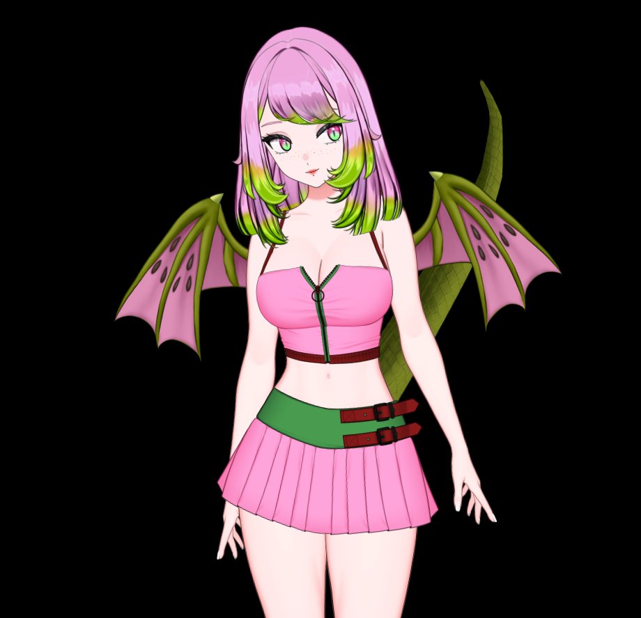 stephnoob's tweet image. After spending far too long trying to get her to look how I want, and I&apos;m not entirely sold on the shirt yet, and not being able to get my wings to attach to the model without swinging wildly...

my @Misu_PurpleNeko girly is looking *the best* and i am actually so excited