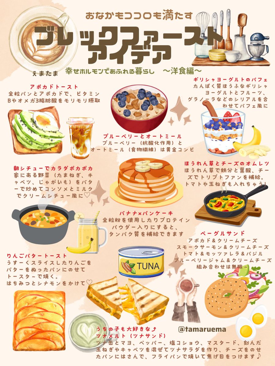夕飯は軽めにして、「明日の朝、何食べよう？」って考えながら寝るとシアワセになれるよ💕