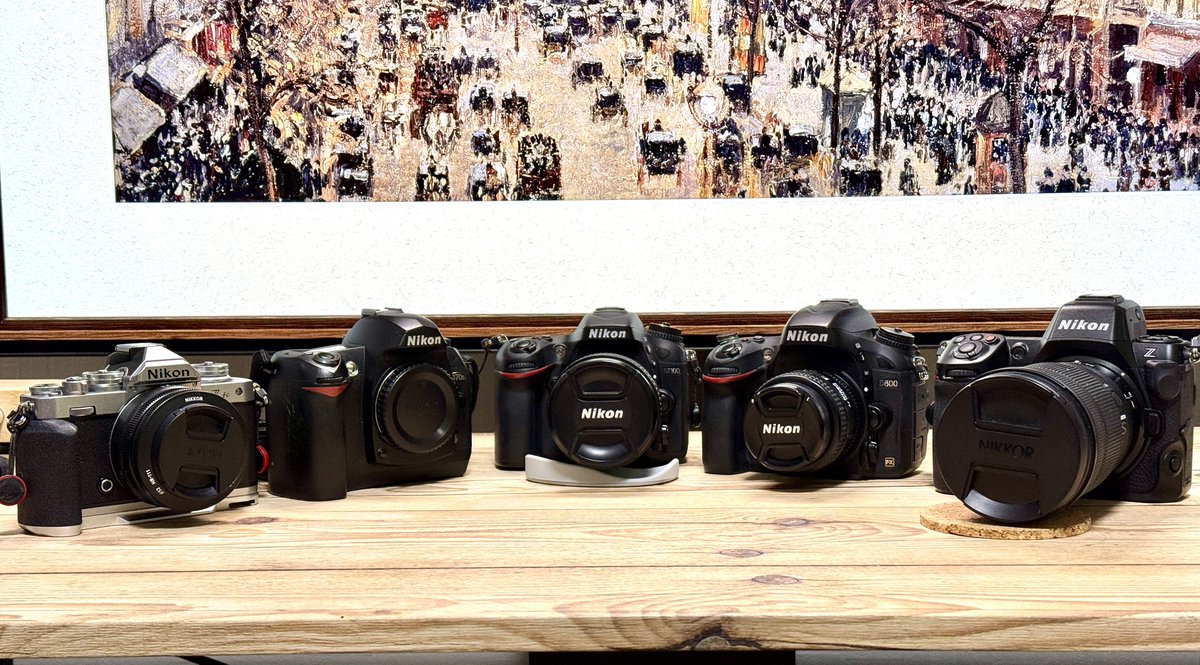 K14's tweet image. 現在所有しているNikonのカメラ達。
#D70s #D7100 #D600 #Zfc #Z8