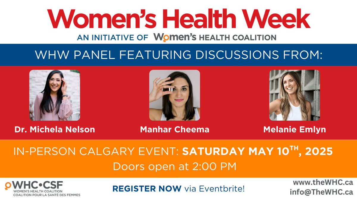 💗 Women’s Life Stages &amp; Transitions Join us for an intimate panel discussion for #WomensHealthWeek with Calgary’s top wellness experts!  

📅 May 10 | ⏰ 2–4:30pm | 📍SABI Health  

FREE event w/ snacks!  

RSVP: bit.ly/3ULPh0X #CalgaryEvents #WomensWellness  #WHC