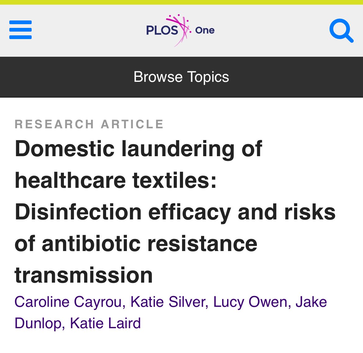 Lavas el #UNIFORME hospitalario (pijama,bata…)en casa🏡?Cuidado⚠️! En <a href="/PLOSONE/">PLOS One</a> solo 50% lavados en casa👉🏻EFECTIVOS en ELIMINAR BACTERIAS, pudiendo colaborar en infecciones nosocomiales🧫🏥
Si lavas uniforme en🏡:Guia NHS🇬🇧 trsa.org/wp-content/upl…
PlosOne🆓journals.plos.org/plosone/articl…