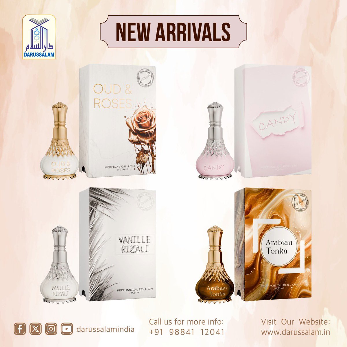 Darussalamindia's tweet photo. Vanille Rizali | Candy | Arabian Tonka | Oud & Roses
Order Now: https://t.co/jkpIe19wiZ
Price: ₹. 399/- Offer Price ₹. 299/- Each
WhatsApp: 9884112041
#Perfume #AttarCollection #Attars #vanillerizali #candy #arabiantonka #Oudroses #oudblend #oudh #AlNuaim #darussalamindia https://t.co/N11pX4G30A