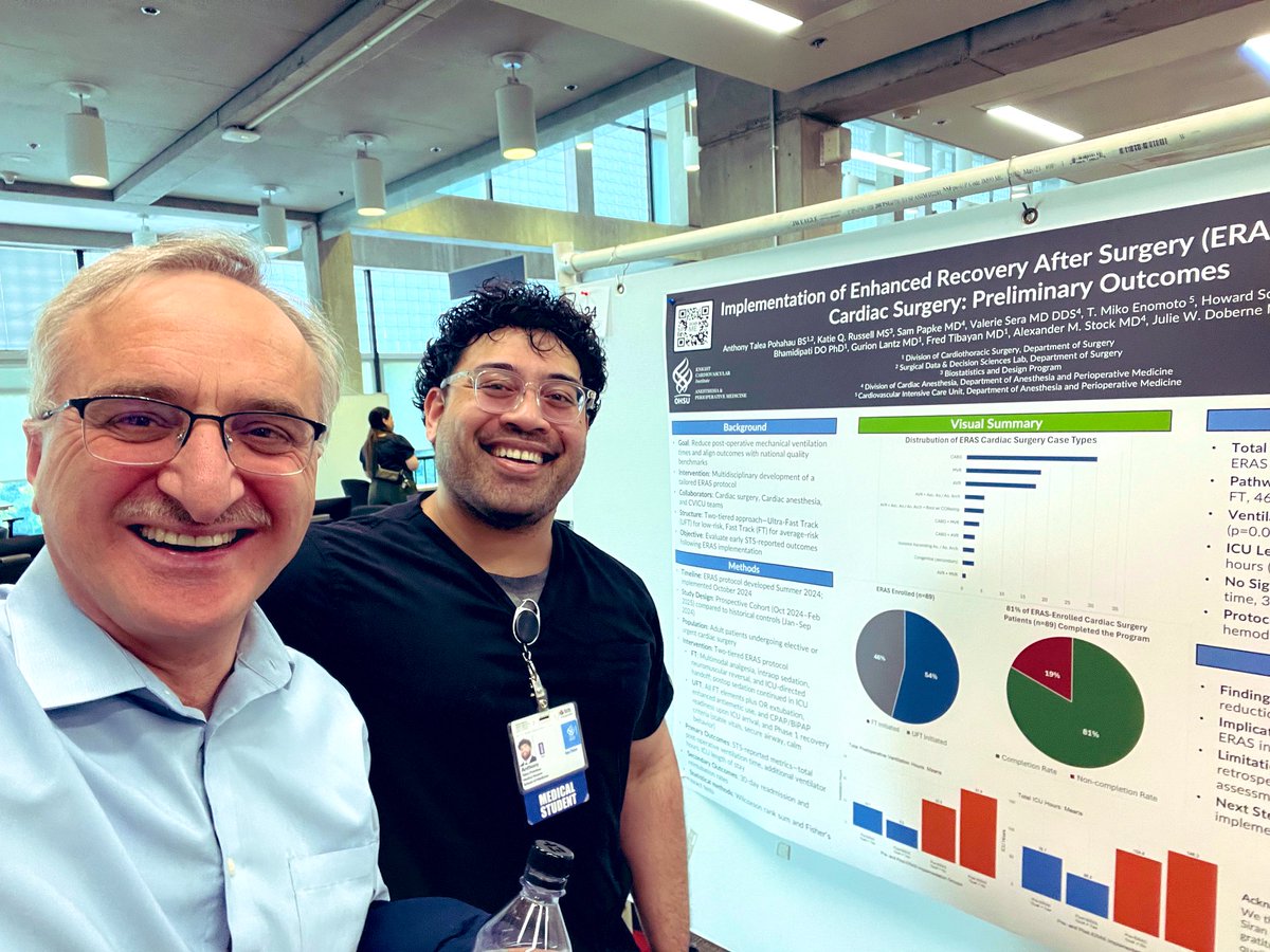 OHSU Surgical Data & Decision Sciences Lab (@ohsusurgdata) on Twitter photo MS1 <a href="/AnthonyTalea/">Anthony Talea Pohahau</a> presenting his poster on Cardiac Surgery #ERAS short term outcomes next to <a href="/OHSUCardio/">OHSU Knight Cardio</a> Research VC Dr. Alkayed. 📉⬇️ in vent times! TY for carrying the torch on this project Anthony!🗽<a href="/OHSUSOM/">OHSU School of Medicine</a> Research Forum <a href="/JulieDoberne/">Julie Doberne MD PhD</a> <a href="/Ruchi_TJ/">Ruchi Thanawala</a> <a href="/OHSUAnesthesia/">OHSU Anesthesia</a> <a href="/OHSUNursing/">OHSU Nursing</a> MS1 <a href="/AnthonyTalea/">Anthony Talea Pohahau</a> presenting his poster on Cardiac Surgery #ERAS short term outcomes next to <a href="/OHSUCardio/">OHSU Knight Cardio</a> Research VC Dr. Alkayed. 📉⬇️ in vent times! TY for carrying the torch on this project Anthony!🗽<a href="/OHSUSOM/">OHSU School of Medicine</a> Research Forum <a href="/JulieDoberne/">Julie Doberne MD PhD</a> <a href="/Ruchi_TJ/">Ruchi Thanawala</a> <a href="/OHSUAnesthesia/">OHSU Anesthesia</a> <a href="/OHSUNursing/">OHSU Nursing</a>