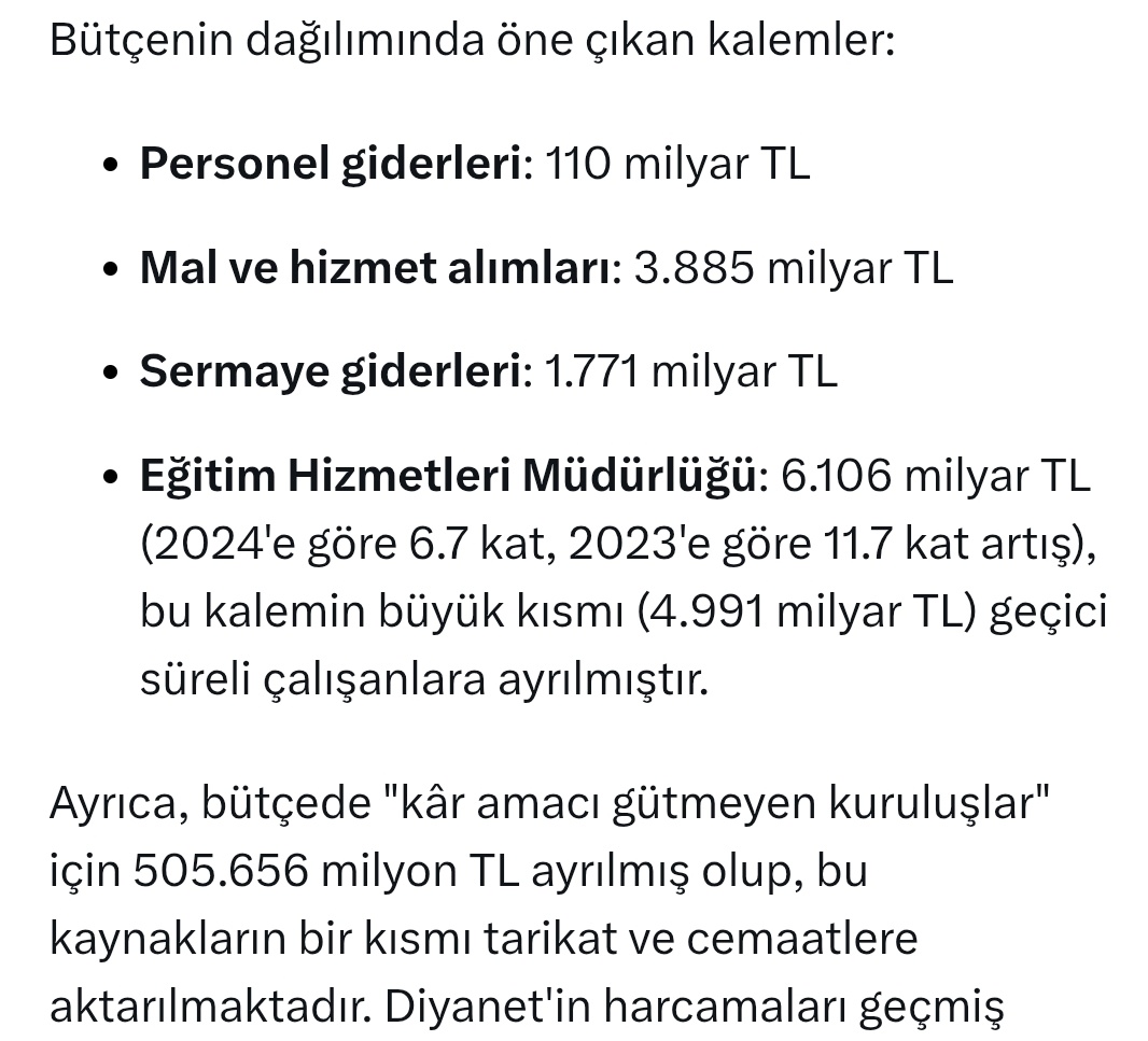 kimneyazar's tweet photo. Diyanetin devletle maddi ilişiği kesilsin, devlete 1 çivi faydası bile olmayan bu "parazit" yapının sadece inananlar tarafından finanse edilmesi devletimiz için daha faydalı olacaktır.

130. 1 milyar TL bütçe ayrıldı ve üretime katkıları "0" el insaf hiç mi vicdanınız sızlamıyor? https://t.co/y78CFwn3GW
