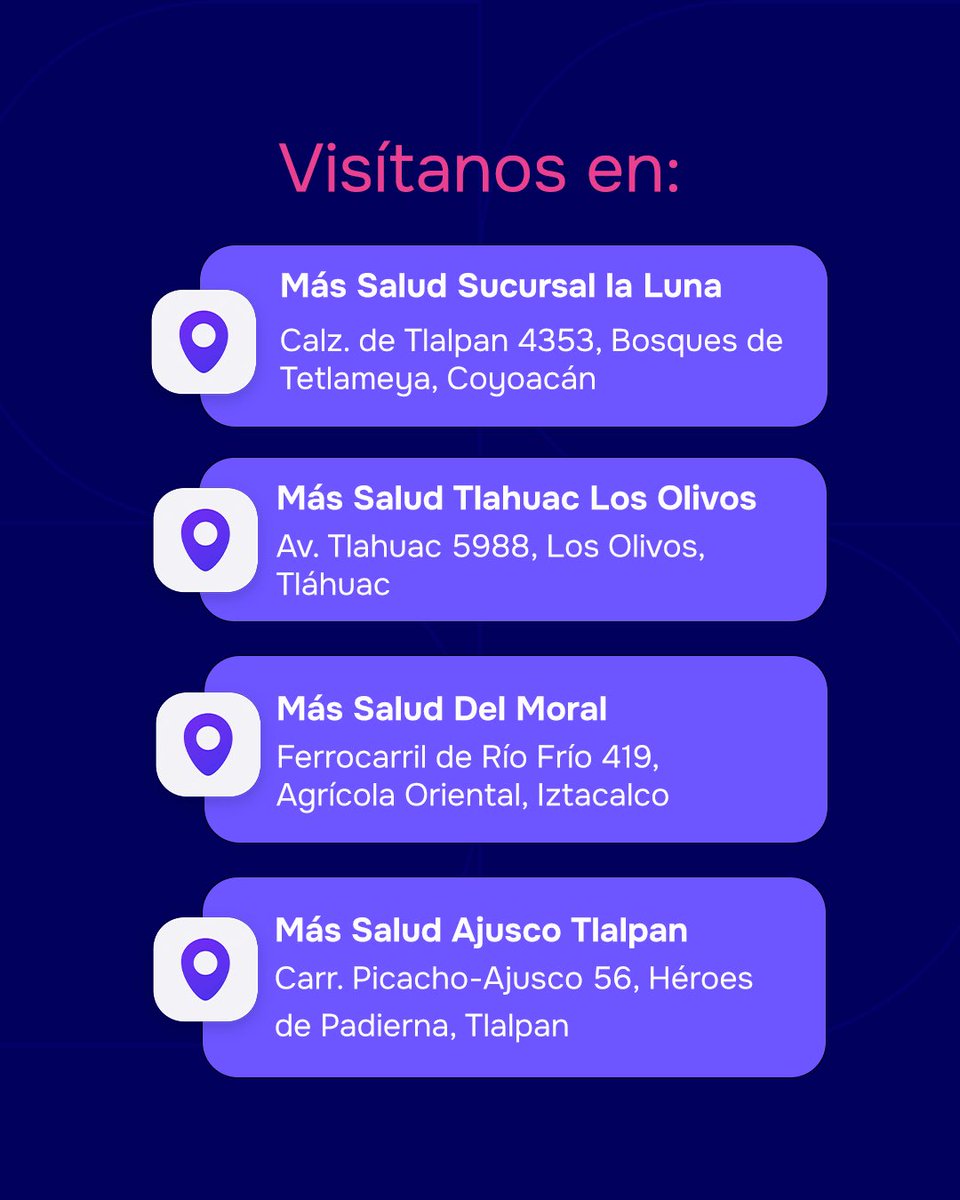 💜 ¡Este finde abrimos en grande!
Ya tenemos 4 nuevas sucursales listas para ti.
Consulta médica, atención de calidad y medicamentos al momento.
🩺 En #MásSalud, #VamosACuidarte.