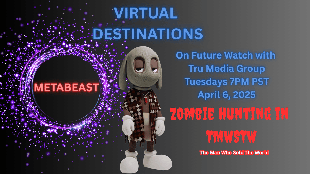 AKCMetaBeast's tweet photo. After talking with the @thinkagents team on #Futurewatch with @therealUCpod I'll take you zombie hunting in @TMWSTW_NFT The Man Who Sold The World. https://t.co/JbfHOJPY1h