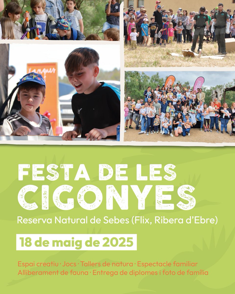 Flix Turisme (@flixturisme) on Twitter photo El 18 de maig arriba una de les dates més esperades del nostre calendari 🥳 Celebrem la 23a edició de la Festa de les Cigonyes de la <a href="/reservanatsebes/">Reserva Natural de Sebes</a>! Us hi esperem!
📢 Més informació: freixe.cat/festa-cigonyes
<a href="/catexperience/">Catalunya Experience</a> <a href="/terresebretur/">Terres de l'Ebre</a> <a href="/RiberadEbreTur/">Turisme de la Ribera d’Ebre</a> #FlixTurisme El 18 de maig arriba una de les dates més esperades del nostre calendari 🥳 Celebrem la 23a edició de la Festa de les Cigonyes de la <a href="/reservanatsebes/">Reserva Natural de Sebes</a>! Us hi esperem!
📢 Més informació: freixe.cat/festa-cigonyes
<a href="/catexperience/">Catalunya Experience</a> <a href="/terresebretur/">Terres de l'Ebre</a> <a href="/RiberadEbreTur/">Turisme de la Ribera d’Ebre</a> #FlixTurisme