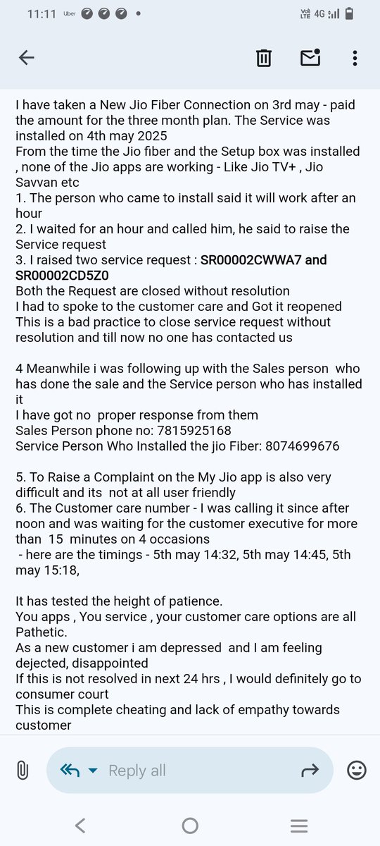 sagarthedude's tweet photo. @JioCare https://t.co/svquW6RFOS