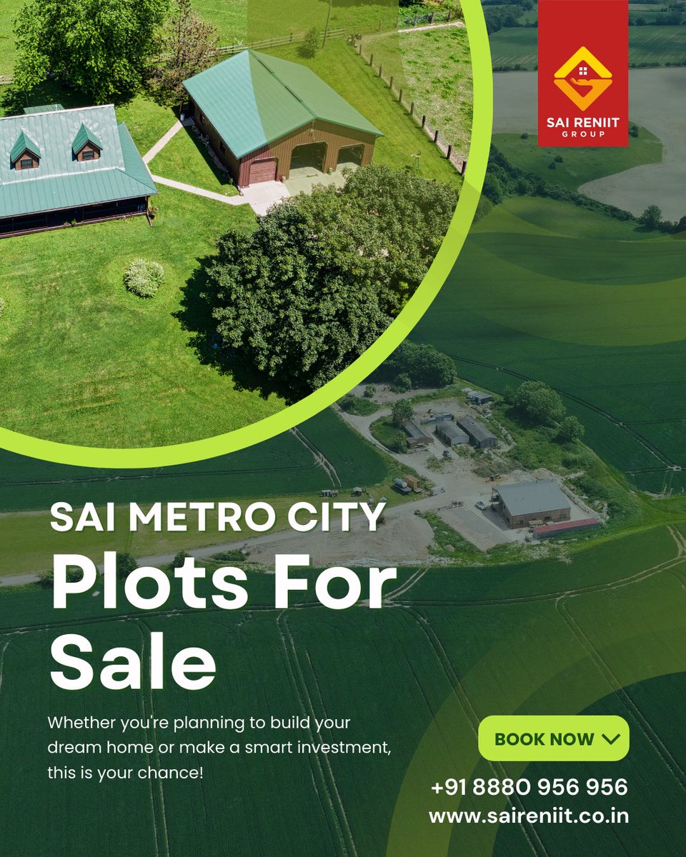 saireniit_group's tweet image. 🌳 Ready to build or invest?
Sai Metro City plots are now for sale!
Secure your future in a strategic, green, and growing location!
📞 +91 8880 956 956 | 🌐 saireniit.co.in
#SaiMetroCity #LandSale #PlotDeals #SaiReniitGroup #RealEstateIndia #DreamLand #InvestmentPlot