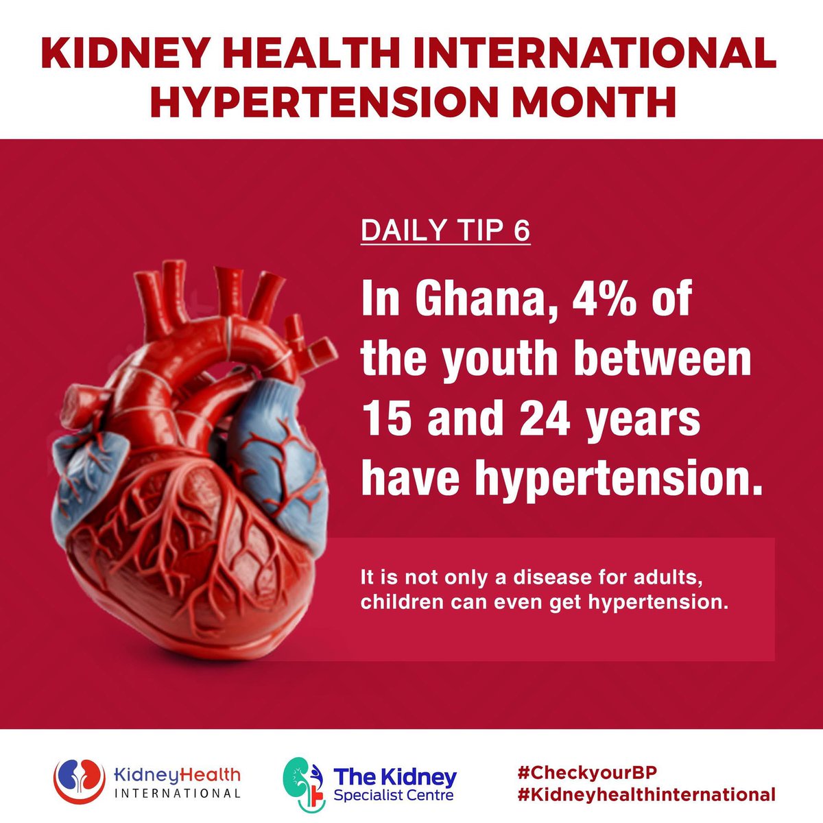 elliotktannor's tweet image. Unfortunately, hypertension also affect young people! 

It’s not only a disease of adults

When a young person Is diagnosed with hypertension find the cause. 
It might be your only clue to diagnosing early kidney disease

#kidneyhealthinternational
#HypertensionMonth
#CheckYourBP
