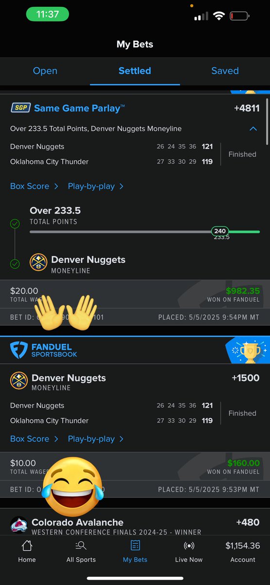 Thatonelifty's tweet image. Gotta love a nice +4800 payout for the best player in the world with less than ten down and 6 minutes left in hostile territory😂.
#gamenotes 
#parlayferdays 
#shootersshoot