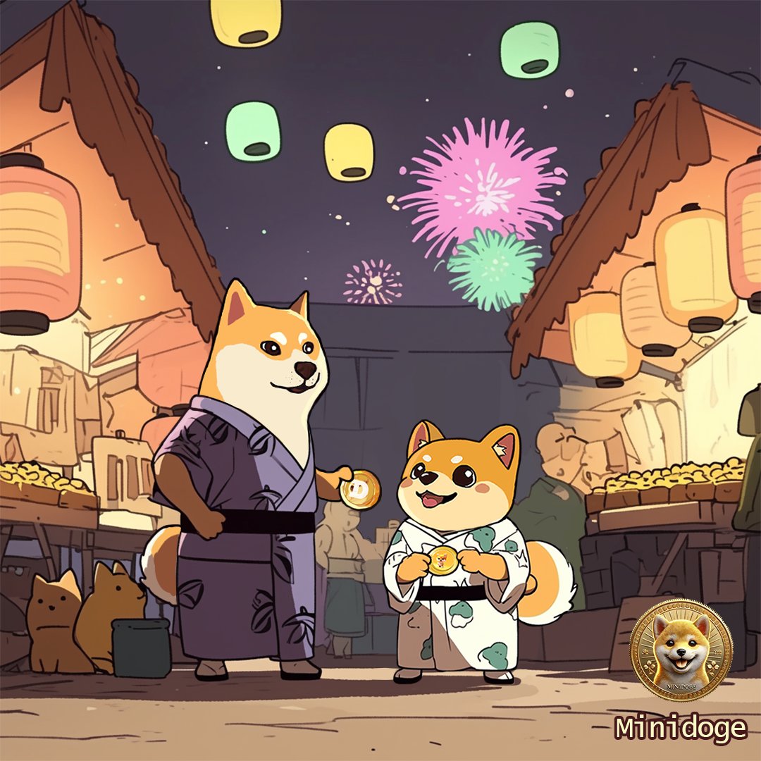 Under the lanterns, two generations stand side by side.
$Doge started the legend.
$Minidoge is writing the next chapter. 🐾✨
It's more than a meme - it's a legacy in motion.

#Minidoge #ElonMusk #dogefather #Lilx $Sol #DOGE $BWAH $DEBT $urmom $PHONK #Monobloc #stickman