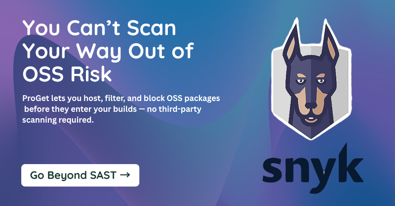 Inedo's tweet photo. SAST tells you what happened.

ProGet controls what’s allowed to happen.

OSS security isn’t just scanning — it’s governance.

See what’s missing.