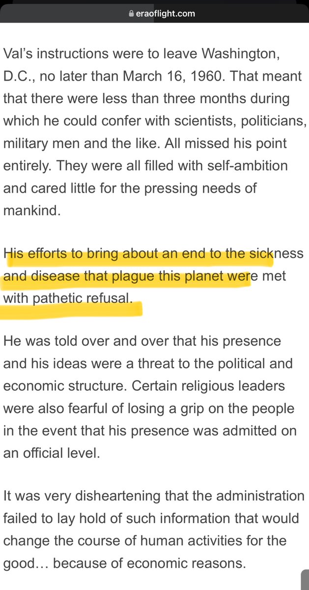 SabrinaGal182's tweet photo. FROM 1957 - 1960, A GALACTIC TEAM FROM VENUS, INCLUDING VALIANT THOR, VISITED EARTH. THEY MET WITH EISENHOWER, NIXON AND GOVERNMENT OFFICIALS COUNTLESS TIMES OFFERING AN END TO SICKNESS ON THIS PLANET. #MEDBEDS. ALL ASSISTANCE WAS DECLINED DUE TO  ECONOMIC AND POLITICAL AMBITIONS. THE SATANIC CABAL DID NOT WANT TO HEAL US. ITS BAD FOR BUSINESS. 

https://t.co/V6bPcg9pd4