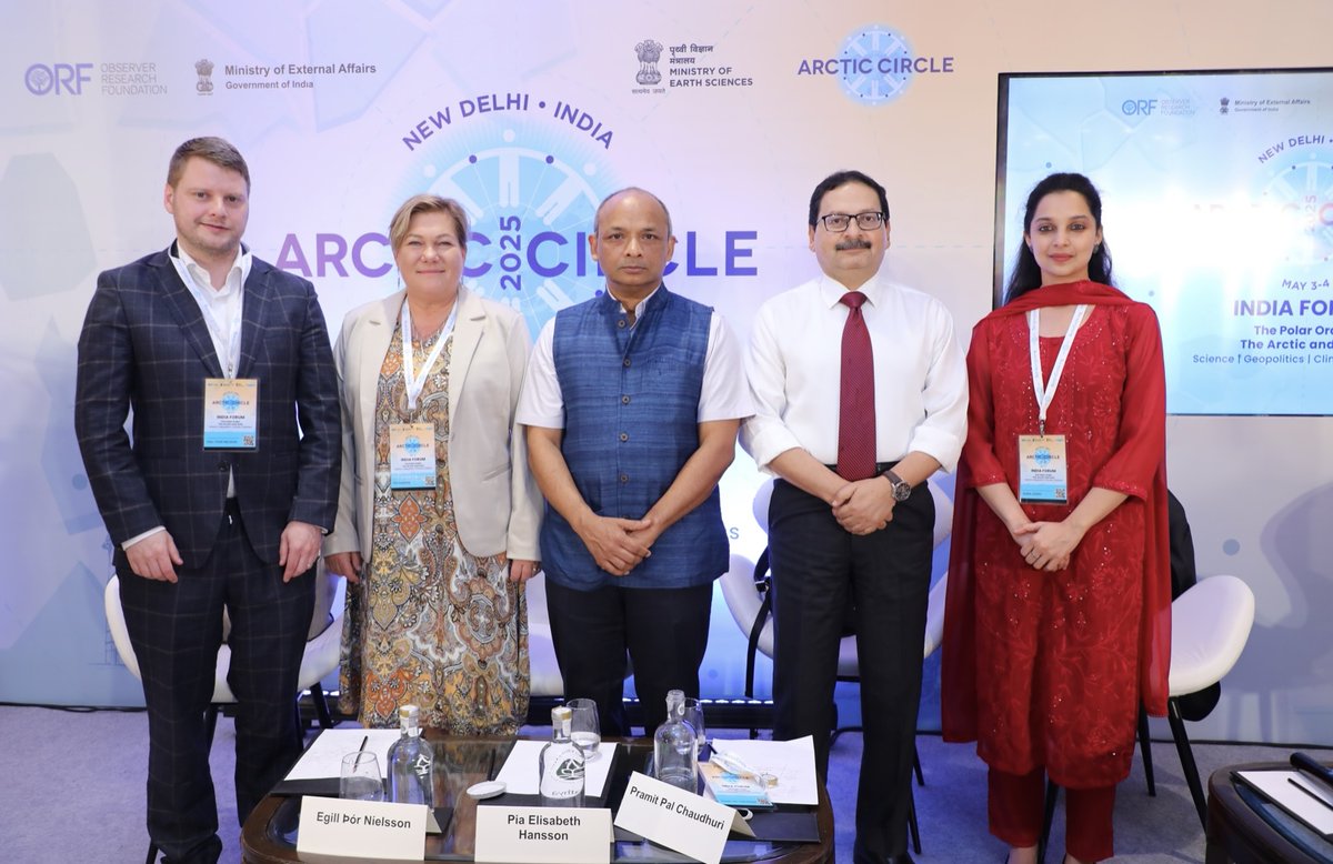 AnantaAspen's tweet photo. Ananta Aspen Centre and the Institute of International Affairs at the University of Iceland (IIA) jointly organised a session on Blue Economy and Maritime Security: India and the Nordics in the Arctic for the Arctic Circle India Forum 2025.

The session explored how India and the Nordic nations can jointly contribute to sustainable and inclusive Arctic development amid rapid environmental and geopolitical changes.

Key takeaways include the importance of strategic partnerships and the role of policy innovation in enhancing Arctic engagement. Speakers highlighted the potential for Nordic technology transfer to support sustainable development in the Global South and underscored joint initiatives on climate resilience, maritime security, and safe navigation.