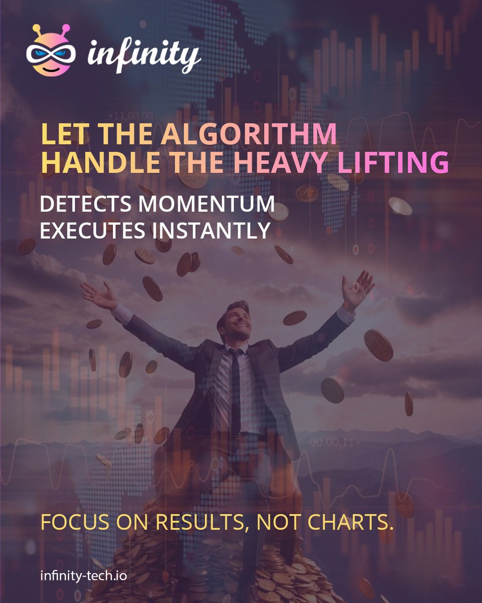 infinityaibot's tweet image. ⚡ Tuesday: Power Plays

⚡ Tired of chasing entries? Let AI do the hard work

🧠 Our algorithm senses momentum before it shows up on the chart

🎯 Precision execution. Zero hesitation.

Results delivered — while you stay hands-free

#InfinityTech #PowerPlaysTuesday #AITrading