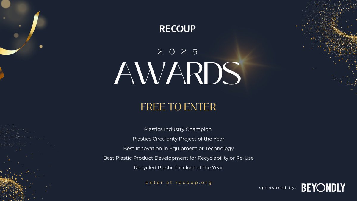 Are you a game-changer in the #Plastics industry? Enter the RECOUP Awards for FREE by June 27! 👉 recoup.org/recoup-awards-…

Join us on Sep 24 as we announce the winners! Book here: eventbrite.co.uk/e/recoup-award…

#PackagingDesign #ResourceEfficiency #Sustainability #Circularity