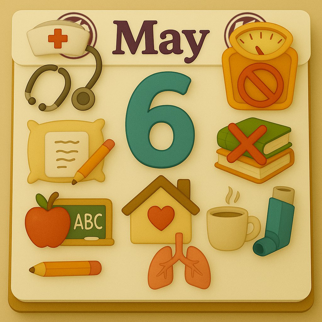 AironicObserver's tweet photo. Today is May 6th:
๐ฉบ #NationalNursesDay
๐ซโ๏ธ #InternationalNoDietDay
๐คโ๏ธ #PoemOnYourPillowDay
๐๐ซ #NoHomeworkDay
๐๐ #NationalTeacherDay
๐กโค๏ธ #NationalFosterCareDay
โ๐ฅค #NationalBeverageDay
๐ฌ๏ธ๐จ #WorldAsthmaDay
Thank a nurse, love your body, pen a poem, ditch homework, appreciate teachers, support foster care, sip up, and breathe easy! #May6 #Celebrate