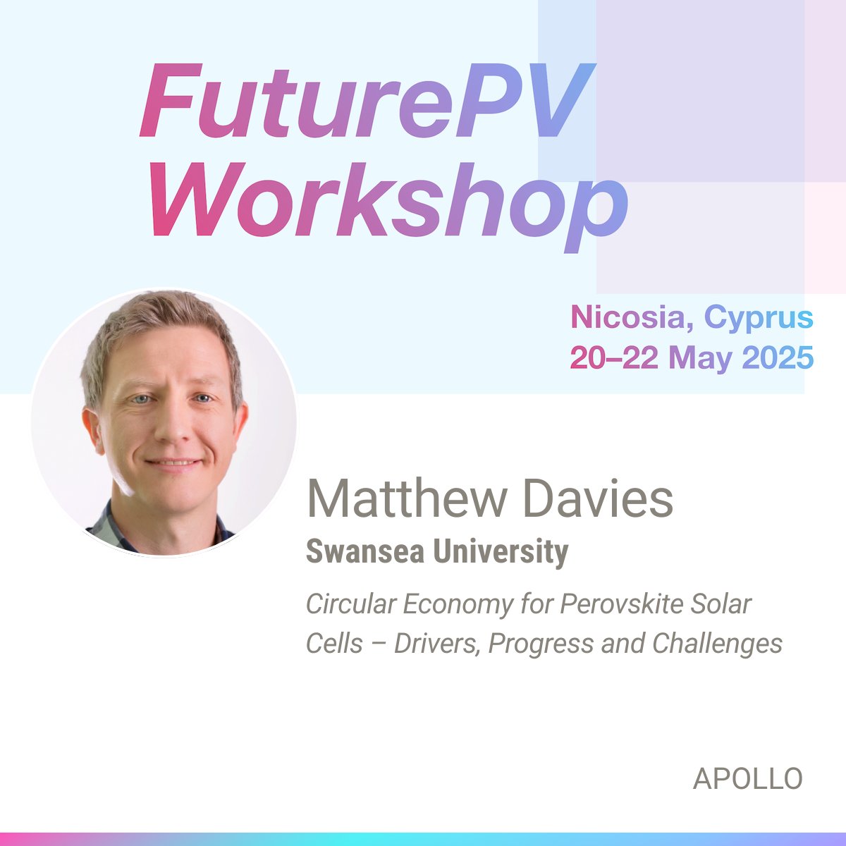 TESTARE Project (@testareproject) on Twitter photo Learn more about the Circular Economy principles for scaling PSC with Matthew Davies from Swansea University at #FuturePV
<a href="/DiamondHorizEU/">Diamond Project</a> #LAPERITIVO #PERSEUS #SMARTLINEPV #NEXUSPV <a href="/TriumphEurope/">TRIUMPH - Horizon Europe</a> #Apollo <a href="/Amires_EU/">AMIRES</a> <a href="/Luminosity_EU/">LUMINOSITY_EU</a> #PHOENIX #PEARL #solmates #circularpv <a href="/UCYOfficial/">University of Cyprus</a> Learn more about the Circular Economy principles for scaling PSC with Matthew Davies from Swansea University at #FuturePV
<a href="/DiamondHorizEU/">Diamond Project</a> #LAPERITIVO #PERSEUS #SMARTLINEPV #NEXUSPV <a href="/TriumphEurope/">TRIUMPH - Horizon Europe</a> #Apollo <a href="/Amires_EU/">AMIRES</a> <a href="/Luminosity_EU/">LUMINOSITY_EU</a> #PHOENIX #PEARL #solmates #circularpv <a href="/UCYOfficial/">University of Cyprus</a>