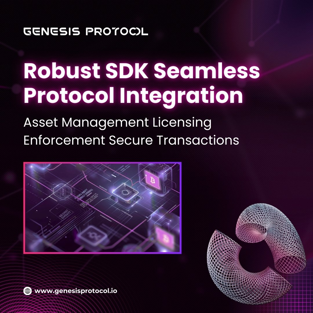 🔧 Power dApps with Genesis Protocol's SDK!
Manage assets, enforce licenses, and secure transactions—build the future today!

🌐 genesisprotocol.io

#GenesisProtocol #SDK #Web3Development #dApps #BlockchainTech #SmartContracts #TechInnovation