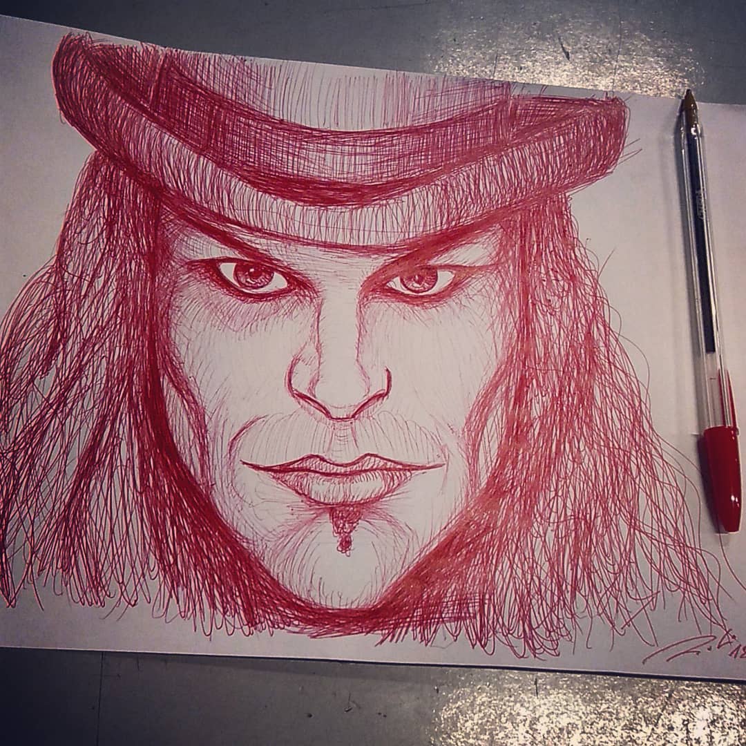 MortiOficial's tweet image. Dibujo hecho por la particular mirada de @rikitopota

"Red Morti"
Retrato del 2018 

Gracias🌟
. 

#sketch #dibuix #retrat #portrait #retrato #boli #bolígrafo #pen #bic #red #morti #inmune #skizoo #elfantasticohombrebala #exmundus #bushido #rockart #mortioficial