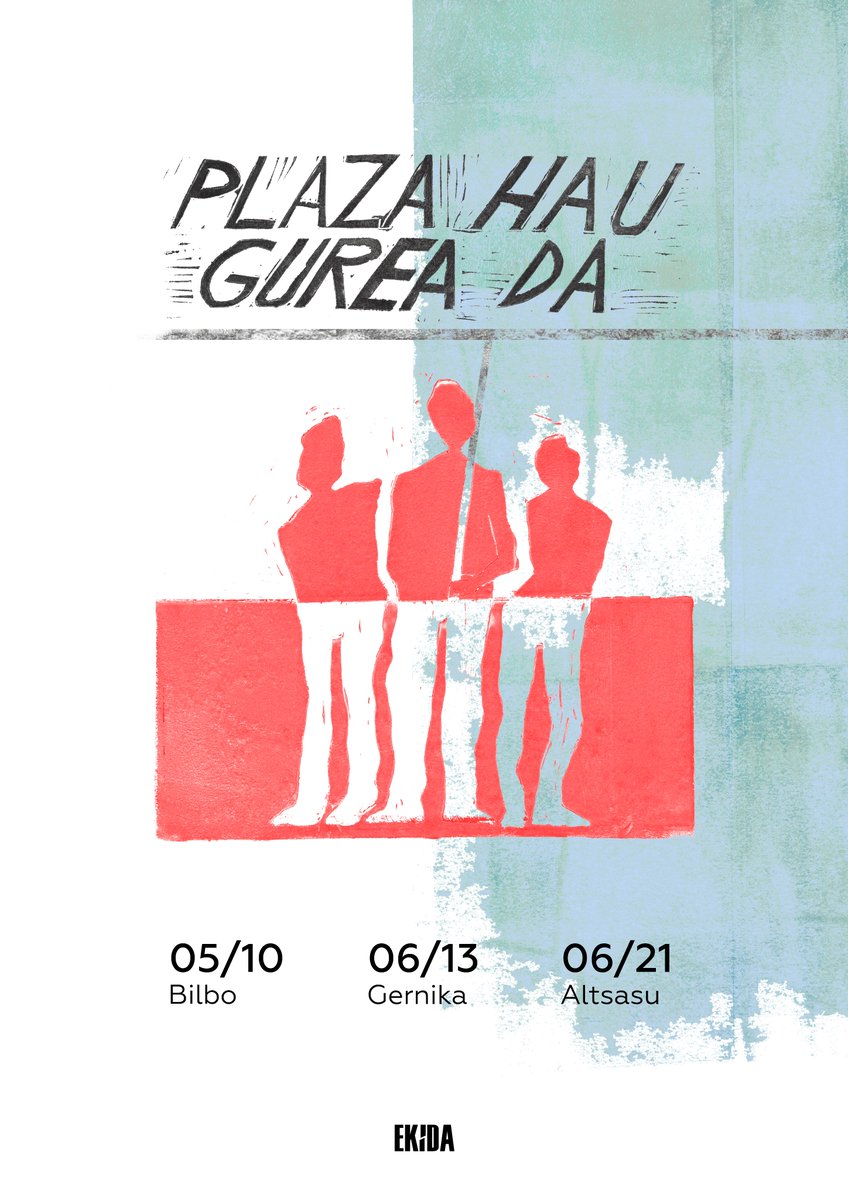 🟥  𝗣𝗟𝗔𝗭𝗔 𝗛𝗔𝗨 𝗚𝗨𝗥𝗘𝗔 𝗗𝗔 | Azken emanaldiak

Plazaz plaza ibili ondoren hauek izango dira «Plaza hau gurea da» antzezlanaren azken emanaldiak:

↪️ Maiatzak 10, Bilbo
↪️ Ekainak 13, Gernika
↪️ Ekainak 21, Altsasu

Ez galdu!
