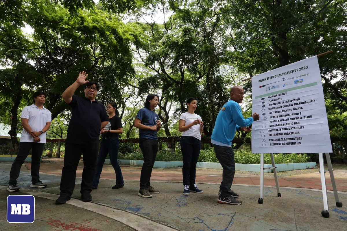 LOOK: Environmental groups unveiled their Green Electoral Initiatives for the 2025 midterm elections, calling on all candidates to prioritize issues such as climate justice, zero waste, biodiversity protection, marine and coastal sustainability, artisanal fishers’ rights, waste
