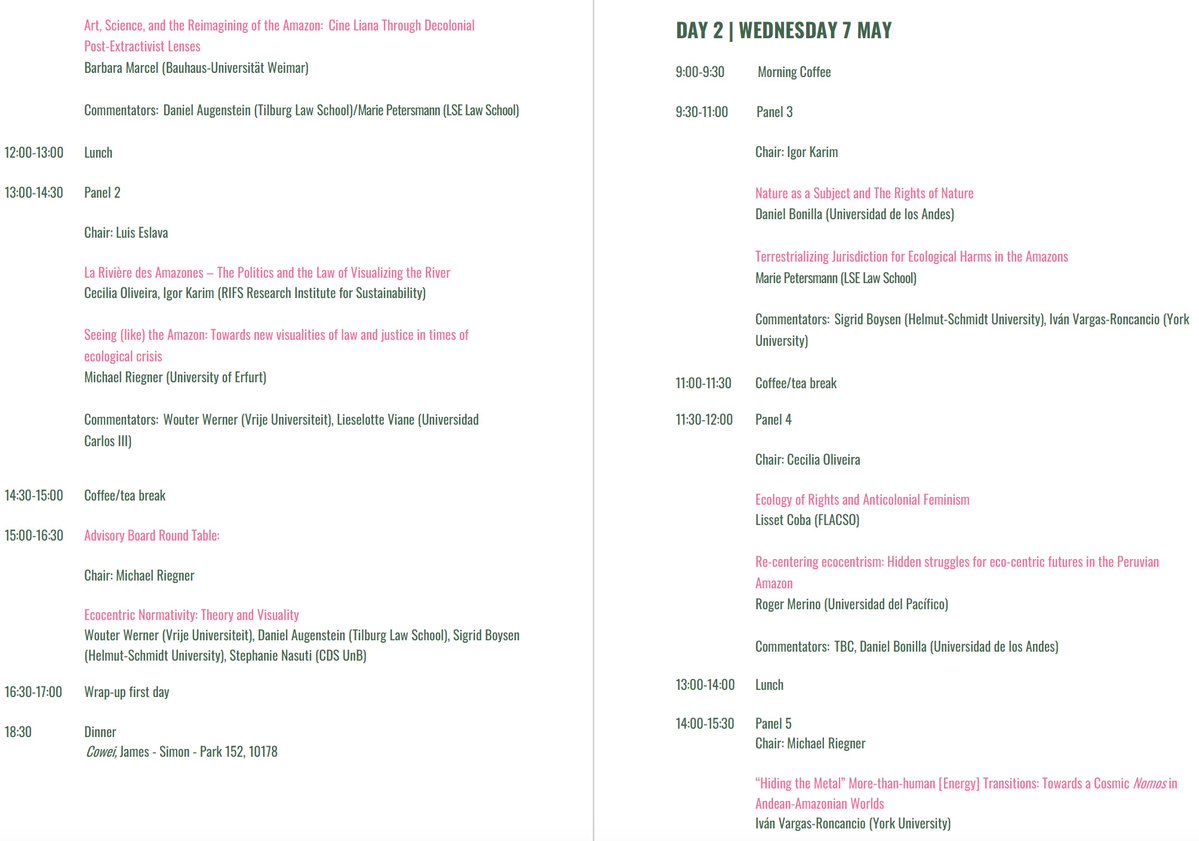 Marie Petersmann (@mariepetersmann) on Twitter photo Looking forward to this 2-day workshop on 'Amazon of Rights: Global Jurisprudence in Times of Urgency'.
Thanks to <a href="/l_eslava/">Luis Eslava</a>, <a href="/MCeciliaOlivei2/">M Cecilia Oliveira</a>, <a href="/riegnerm/">Michael Riegner</a>, <a href="/JkillaGR/">Jenny García Ruales</a> and Igor Karim (<a href="/RIFS_Potsdam/">Research Institute for Sustainability (RIFS)</a>) for bringing us all together. Looking forward to this 2-day workshop on 'Amazon of Rights: Global Jurisprudence in Times of Urgency'.
Thanks to <a href="/l_eslava/">Luis Eslava</a>, <a href="/MCeciliaOlivei2/">M Cecilia Oliveira</a>, <a href="/riegnerm/">Michael Riegner</a>, <a href="/JkillaGR/">Jenny García Ruales</a> and Igor Karim (<a href="/RIFS_Potsdam/">Research Institute for Sustainability (RIFS)</a>) for bringing us all together.