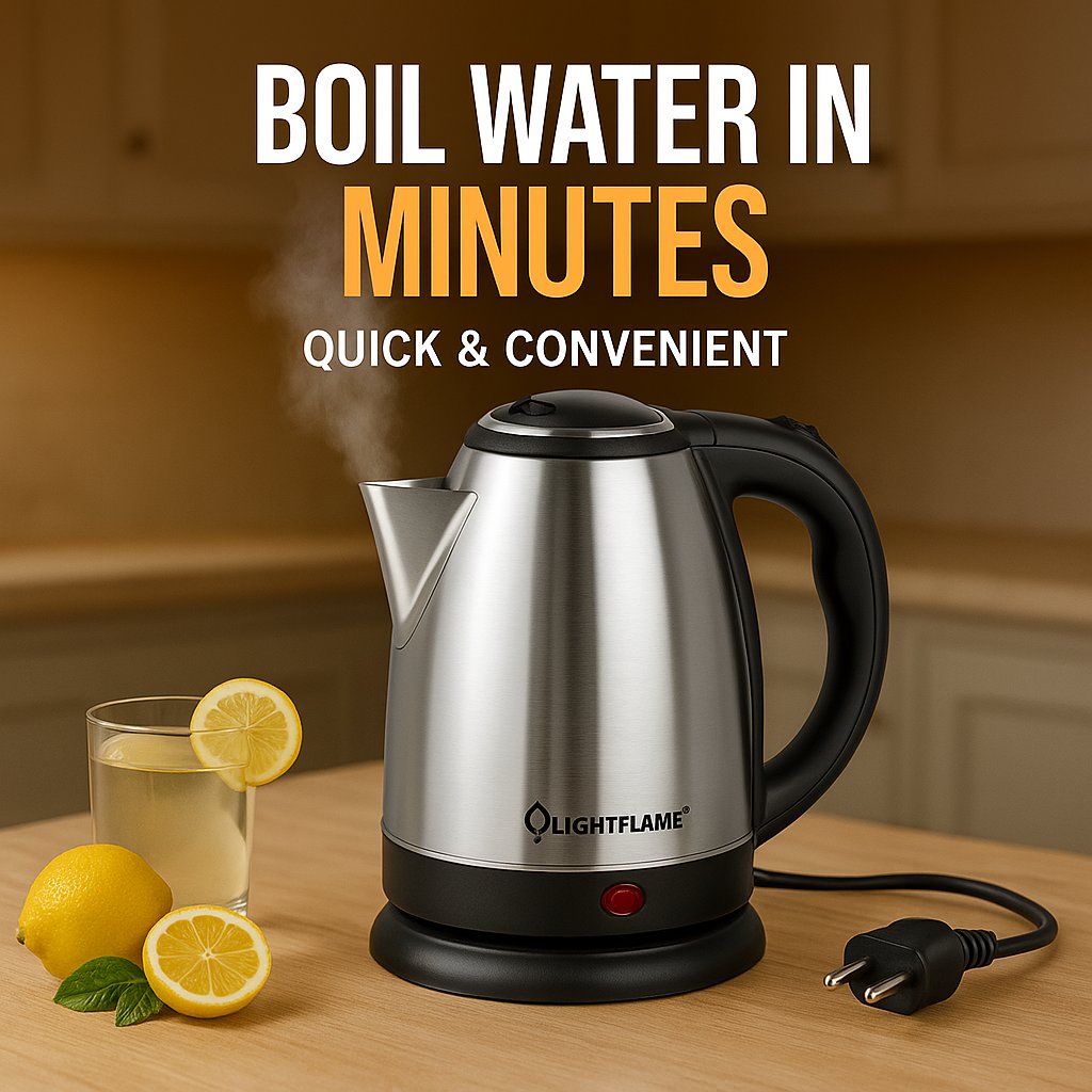 Lightflameindia's tweet image. Hot water in minutes, anytime you need it! 🌡️☕️ The Lightflame Electric Kettle is here to make your life easier. Fast, safe, and reliable! #Lightflame #ElectricKettle #KitchenEssentials #BoilInMinutes #HomeAppliances #TechInKitchen