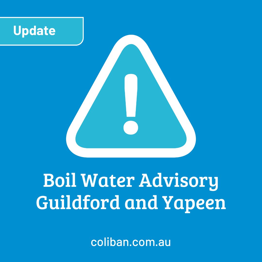 Boil Water Advisory Lifted – Guildford (including Yapeen)

Your water is safe to drink. 

Following consultation with the Department of Health we advise customers that the Boil Water Advisory is now lifted. 

More at brnw.ch/21wSqYY