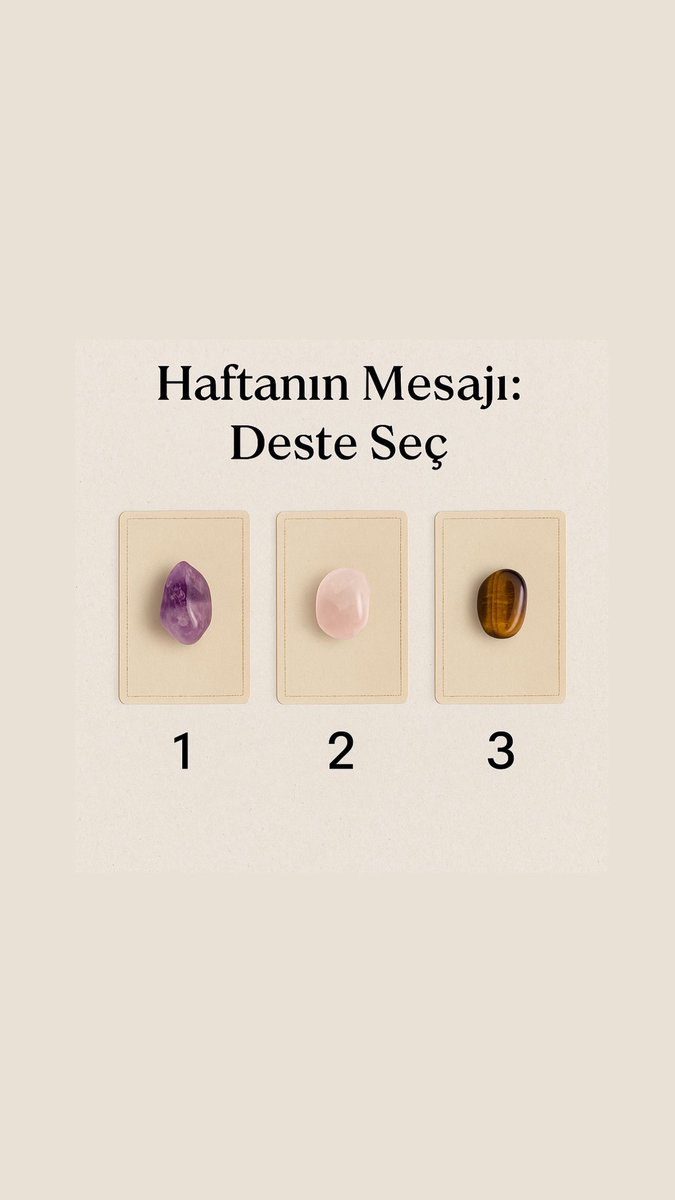 bennletanis's tweet photo. “Haftanın Mesajı – Deste Seç”
 Enerjiyi aktif etmek için yorumlara “Evet” yazmayı ve arkadaşlarınla paylaşmayı unutma ✨

Yeni bir haftaya başlarken…
Kalbini dinle, iç sesine güven.
Karşında 3 farklı deste var.
Sadece birini seç — sana en çok çekilen taş ya da sayı hangisiyse o.

1 – 2 – 3
Mesajını görmek için sola kaydır.

Deste 1 Mesajı – Ametist

“Sessizliğin içinde büyüyen bir sezgi var.
Bu hafta iç sesin senin en büyük rehberin olacak.
Zihnini susturduğunda, kalbinin yolunu duyacaksın.
Kendine güven, ruhun sana zaten fısıldıyor.”

Deste 2 Mesajı – Pembe Kuvars

“Bu hafta kalp yumuşuyor…
Bir şeyler affedilmiyor belki ama anlaşılıyor.
Kendine karşı nazik ol, duygularını küçümseme.
Şefkat sadece başkalarına değil, sana da lazım.”

Deste 3 Mesajı – Kaplan Gözü

“Kararsızlık yorgunluk yaratır.
Bu hafta netlik kazanmak için korkularınla yüzleşebilirsin.
Güç içindeydi zaten.
Sadece seni yönlendiren sessiz cesareti görmeye ihtiyacın var.”