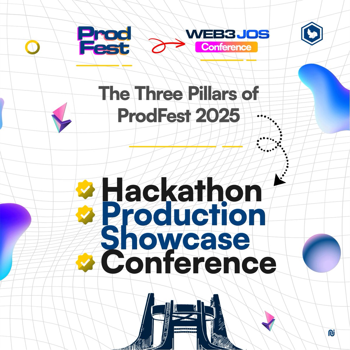 #ProdFest2025 is not just one event, it's three powerful experiences:

🔹 3-day intensive hackathon

🔹 Product showcase featuring Africa's best Web3 solutions

🔹 2-day conference with industry leaders

Join us for one, two, or all three! 

#Web3Jos #AfricanBlockchain