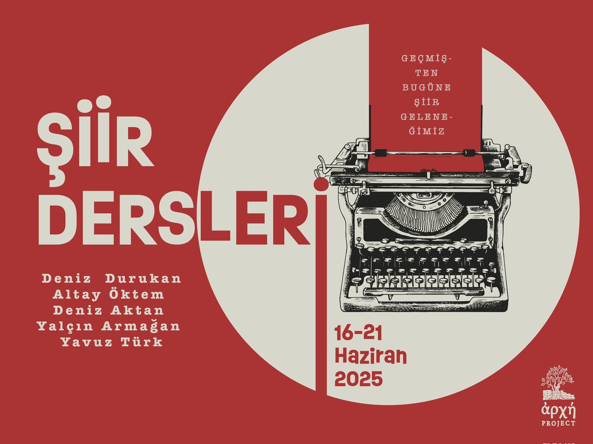 Arkhé Projesi (@arkheprojesi) on Twitter photo Arkhé'de Şiir Dersleri kampında şiir geleneğimizin geçmişten bugüne geçirdiği aşamaları ve gelişmeleri konuşacağız. Şirince'de 🤗
Eğitmenler:
Yalçın Armağan
Deniz Durukan
Deniz Aktan Küçük
Altay Öktem
Yavuz Türk
<a href="/YalcinArmagn/">Yalçın Armağan</a> <a href="/kontrolkulesi/">deniz durukan</a> <a href="/altayoktem/">Altay Öktem</a>
👇archeprojesi.com/kamp/siir-ders… Arkhé'de Şiir Dersleri kampında şiir geleneğimizin geçmişten bugüne geçirdiği aşamaları ve gelişmeleri konuşacağız. Şirince'de 🤗
Eğitmenler:
Yalçın Armağan
Deniz Durukan
Deniz Aktan Küçük
Altay Öktem
Yavuz Türk
<a href="/YalcinArmagn/">Yalçın Armağan</a> <a href="/kontrolkulesi/">deniz durukan</a> <a href="/altayoktem/">Altay Öktem</a>
👇archeprojesi.com/kamp/siir-ders…