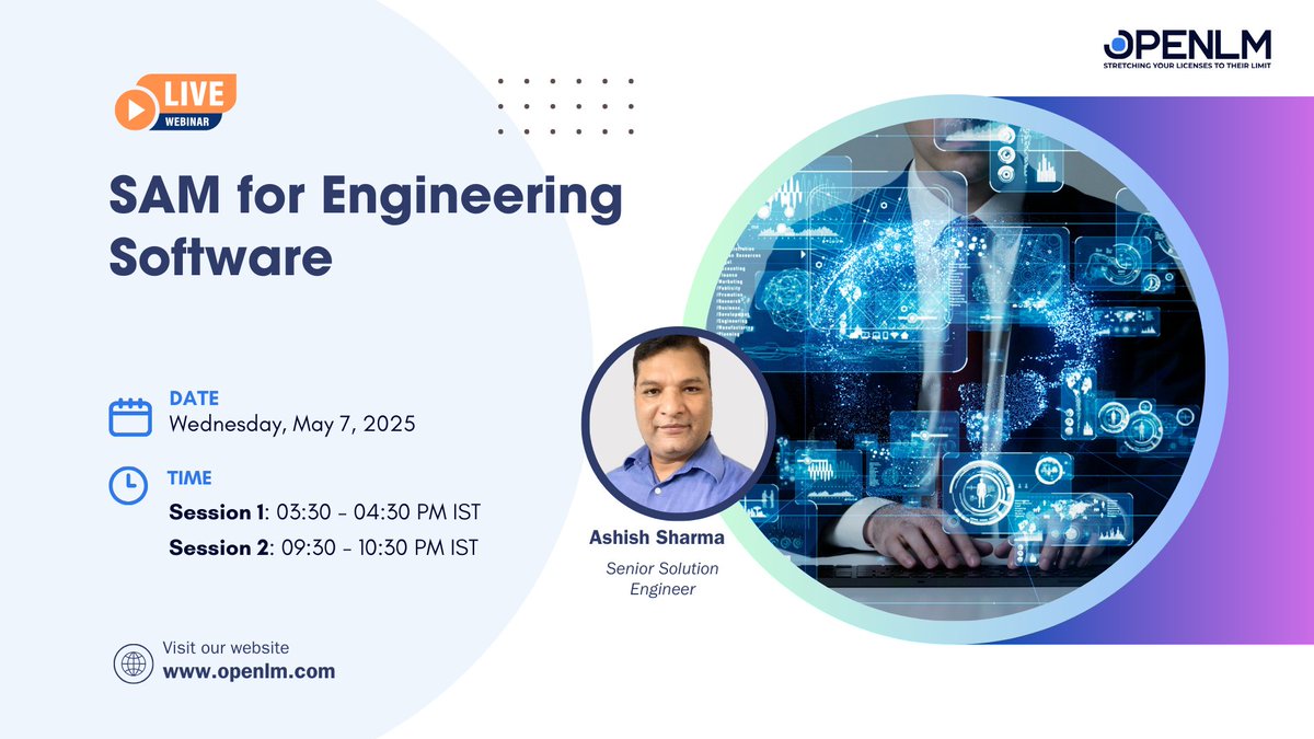Engineering software SAM isn't just compliance – it's a strategic advantage! 

Join our webinar on May 7th, 2025 to learn about cost optimization, license management, and the software lifecycle. Choose your session: 3:30 or 9:30 PM IST. 

Register here: 🔗shorturl.at/Bfrv9