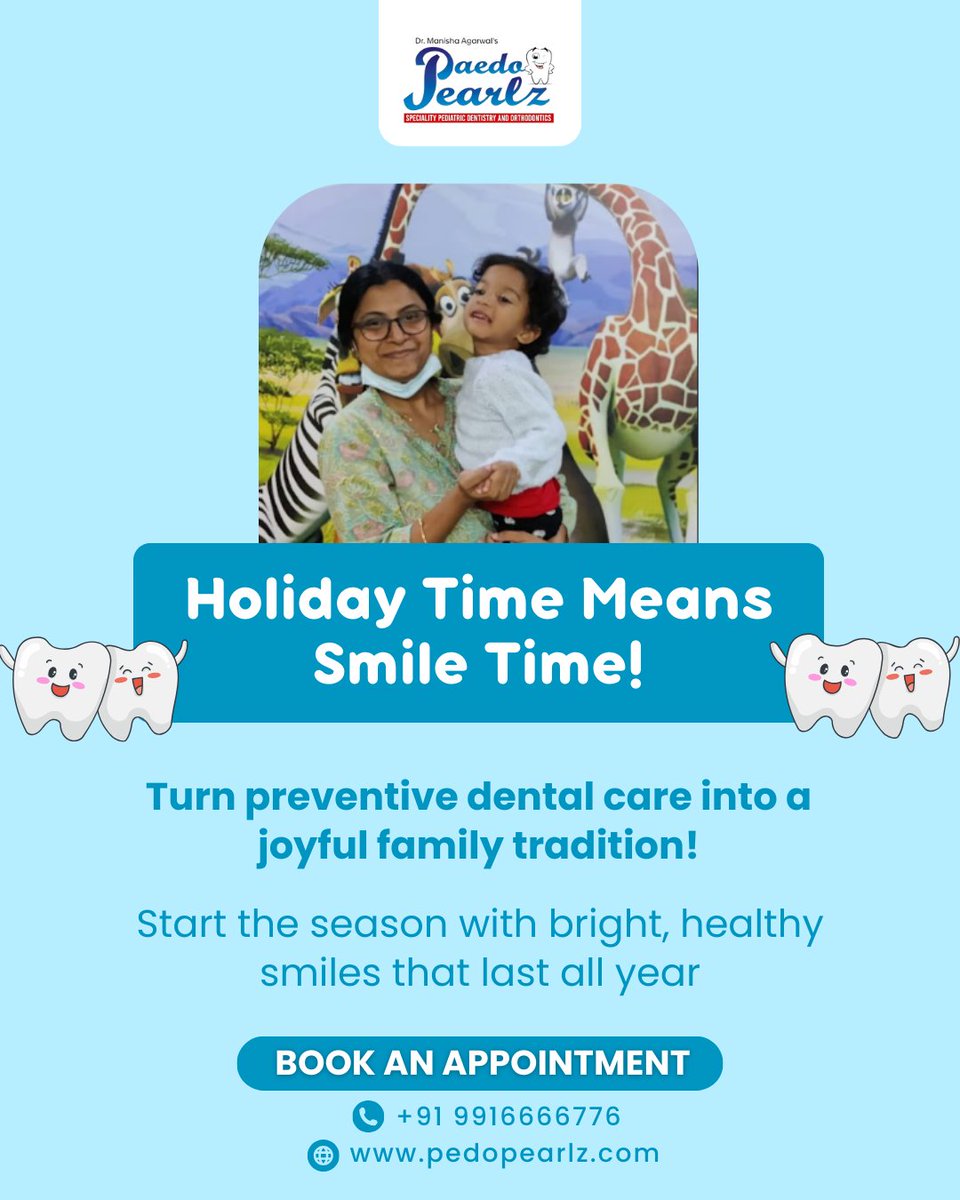 Paedopearlzden's tweet image. Holiday time = smile time! Make preventive dental care a fun family tradition. 🎄🦷

#PaedoPearlz #HolidayRoutine #KidsSmiles #PreventiveDentistry #DentalTradition