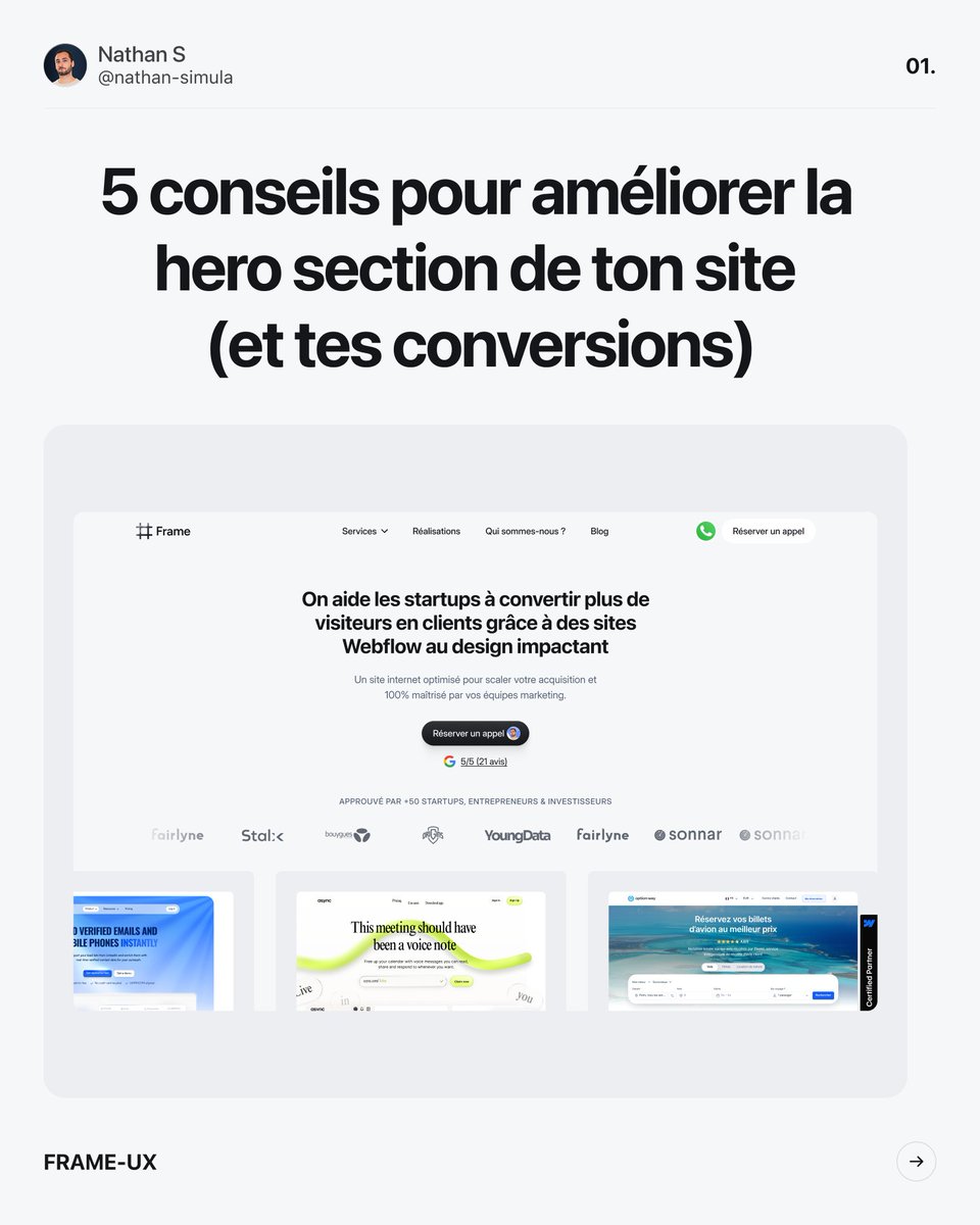 5 conseils pour améliorer la hero section de ton site (et DOUBLER tes conversions) 👇