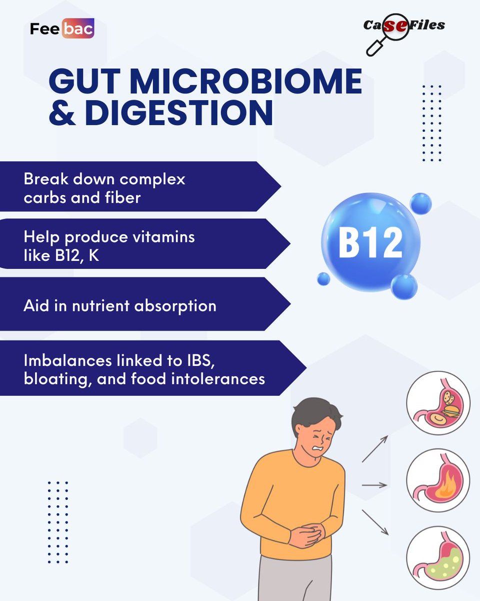 feebac_media's tweet image. 🦠CaseFile Drop | The Human Microbiome: Your Inner Ecosystem🔬
You’re not just human—you’re home to trillions of microbes shaping your health, brain, and immunity.
This week’s CaseFile explores:
🔹What is the microbiome?
🔹Gut health = full-body wellness
#FeebacCaseFile 
(1/3)
