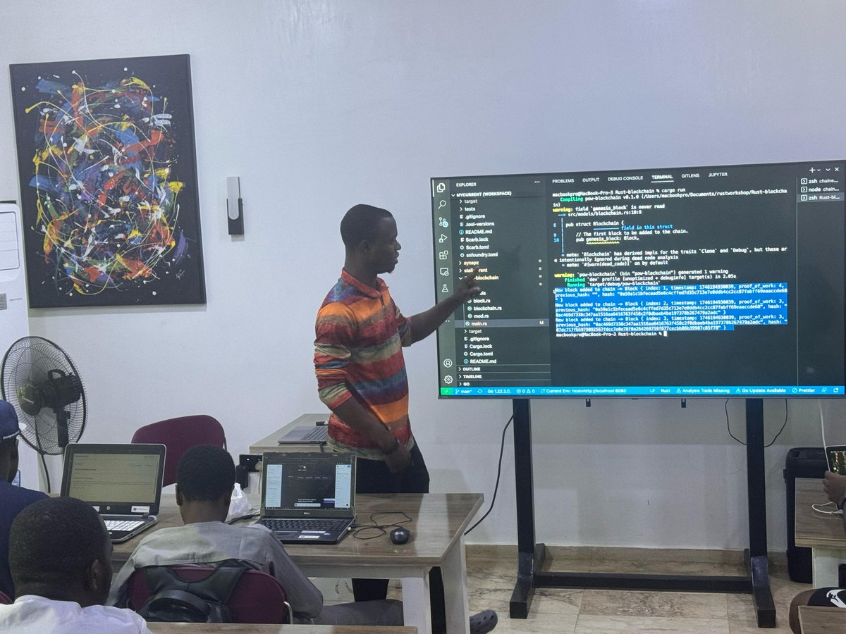 One thing about Rust meetups? They're raw, technical, and community-powered.🦀
<a href="/Blockheaderweb3/">BlockHeader Web3</a>  is stewarding the Rust takeover in Kaduna, creating a space where devs aren’t just learning Rust, but shaping the future with it. 
Bullish on Rust? Join them every week at <a href="/the_buidl/">TheBuidl</a>