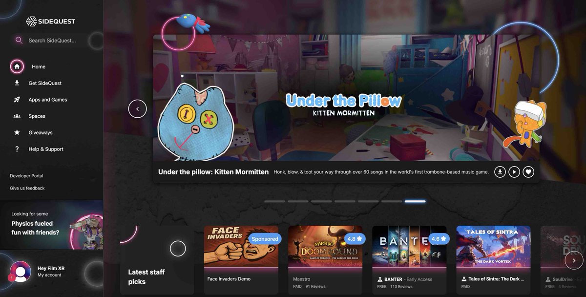 Georgy Molodtsov (@gmolodtsov) on Twitter photo This week our <a href="/KittenMormitten/">Kitten Mormitten</a> VR Game is featured on <a href="/SideQuestVR/">SideQuest 🎊 🎉</a>, making a positive playful mood for those who are looking for family-friendly animation game! Check it here - vr.meta.me/s/29zaDJQcGJY7… ! This week our <a href="/KittenMormitten/">Kitten Mormitten</a> VR Game is featured on <a href="/SideQuestVR/">SideQuest 🎊 🎉</a>, making a positive playful mood for those who are looking for family-friendly animation game! Check it here - vr.meta.me/s/29zaDJQcGJY7… !