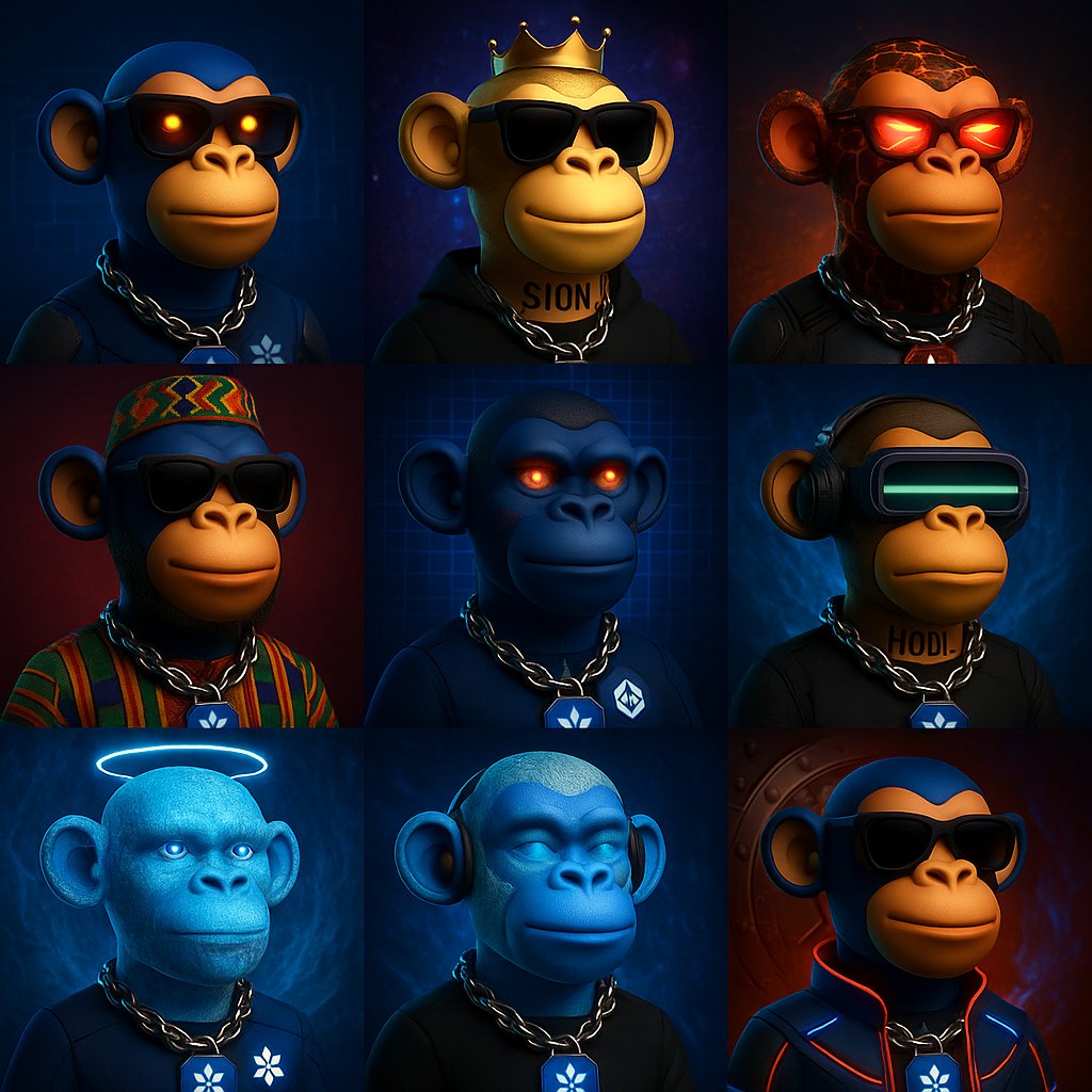 ION Apes NFT is coming…
Are you ready to swing into the ape family?

Get ready for a revolution in the NFT jungle — where blue teeth, $ION chains, and unstoppable vibes collide!
Each ION Ape is a bold symbol of power, loyalty, and the future of decentralized culture.

This isn’t