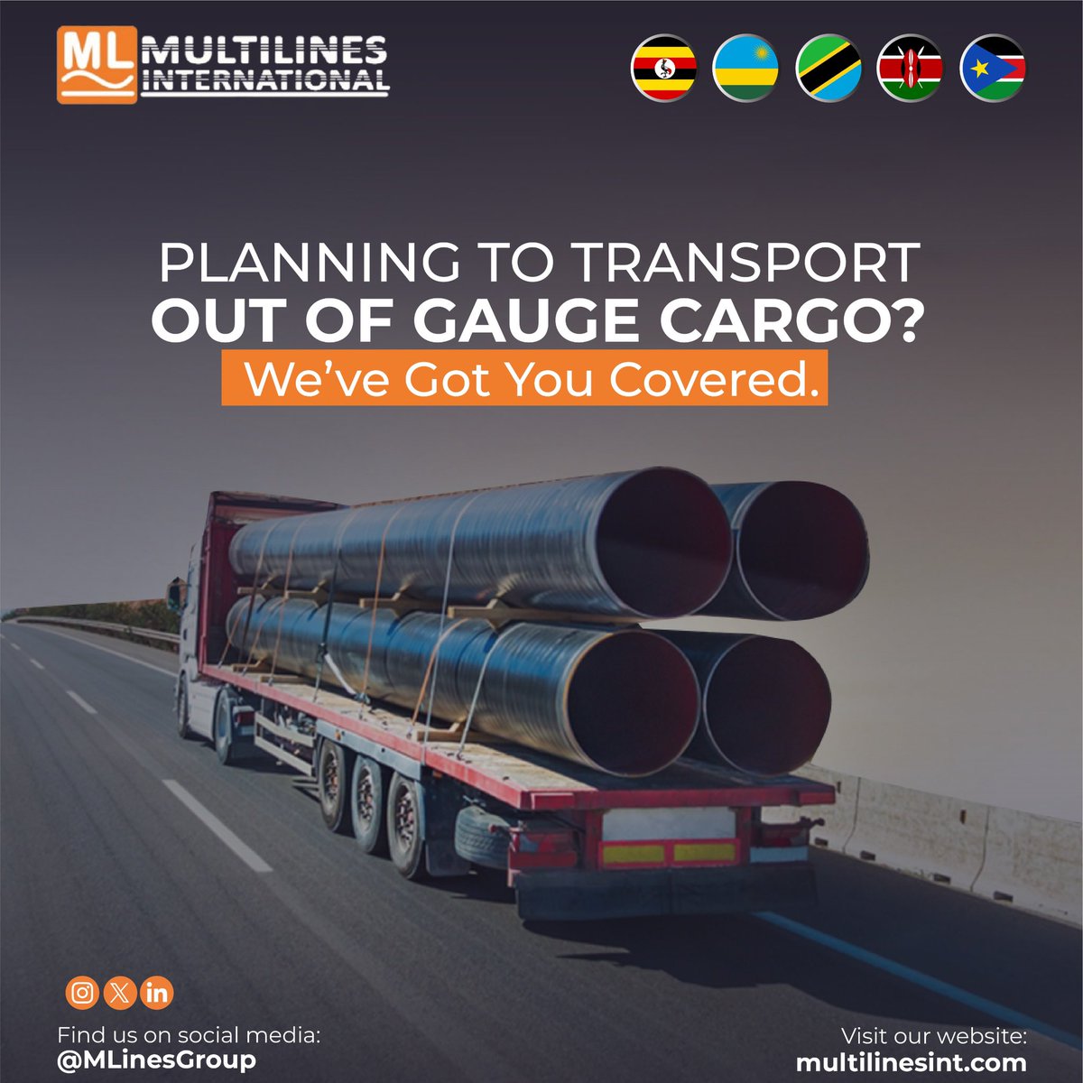 MLinesGroup's tweet image. Ready to move heavy loads. Our expert team across East Africa is equipped to get your cargo on the road safely, and without hassle.

Contact us: 256744268244
Visit: multilinesint.com
Follow us: @MLinesGroup

#MultilinesInternational #EastafricaLogistics #OversizeCargo