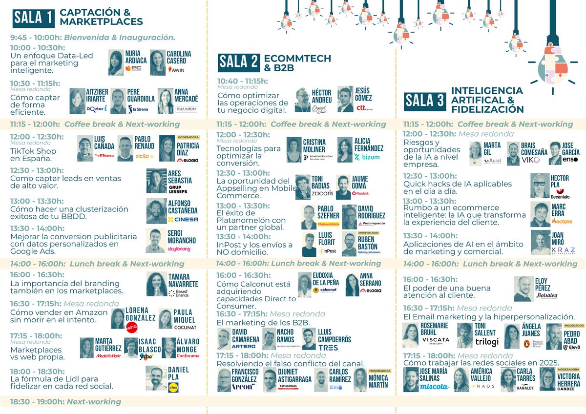 rubenbaston's tweet photo. Impresiona ver la agenda que ha montado el equipazo de @Mkt4eCommerce para el #NEXTConversion de este jueves 8 en #BCN.
Acabamos de superar los 200 registrados. Qué pintaza. Ya me estoy poniendo hasta nervioso ^^
https://t.co/uKV1X5tMpj https://t.co/qOypue2RNq